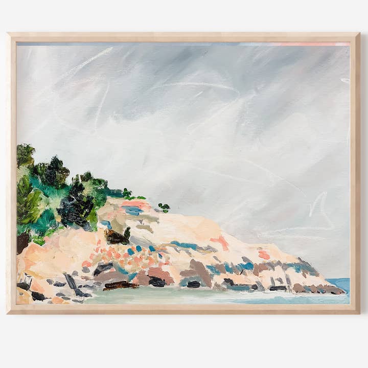 Singing Beach, oningelijste afdruk op plat canvas voor wholesale door Green Barn Studio