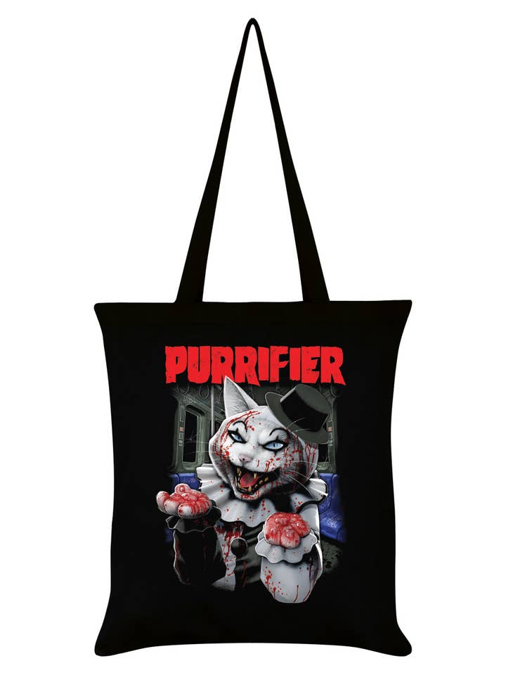 Horror Cats Purrifier Black Tote Bag for wholesale by Grindstore