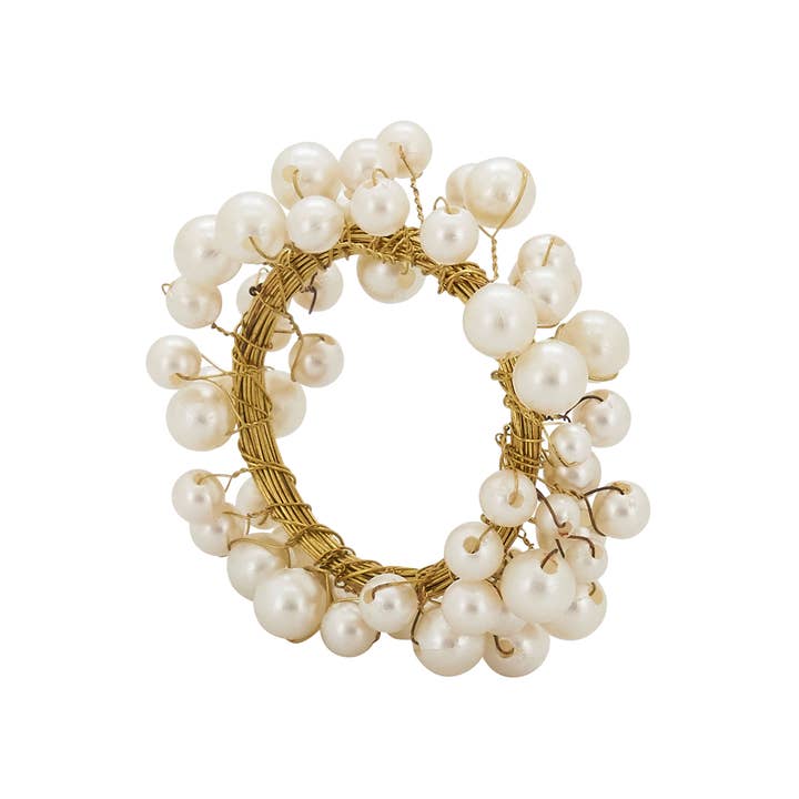 Fennco Styles - Wholesale Napkin ring - Gold Ivory Pearl Napkin Ring1