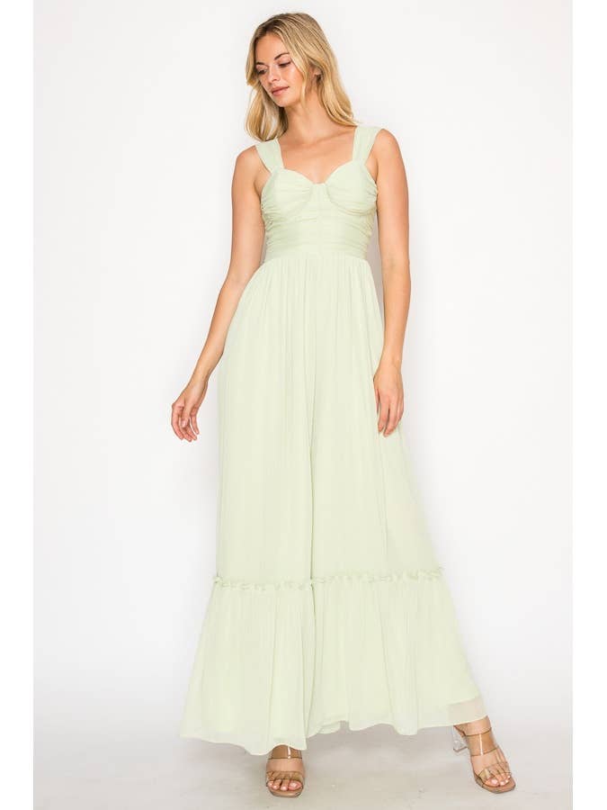 JUMPSUIT-CRINKLE CHIFFON SLEEVELESS for wholesale by FashionShowcase