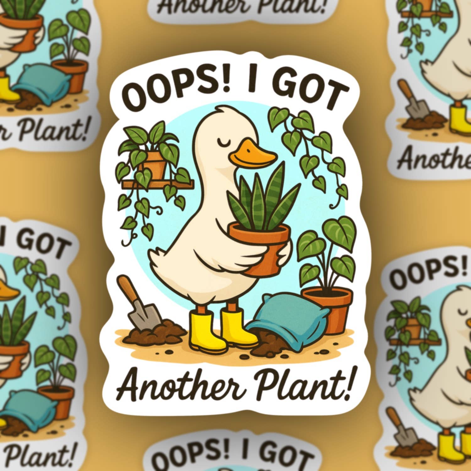 Sage and Virgo - Wholesale Sticker - Oops bought another plant, silly goose sticker0