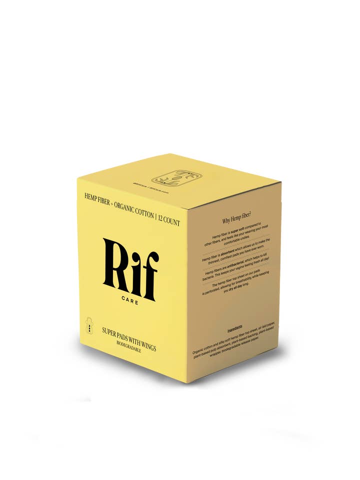 Super (12 ct) Organic Biodegradable Hemp Fiber Pads  for wholesale by Rif Care