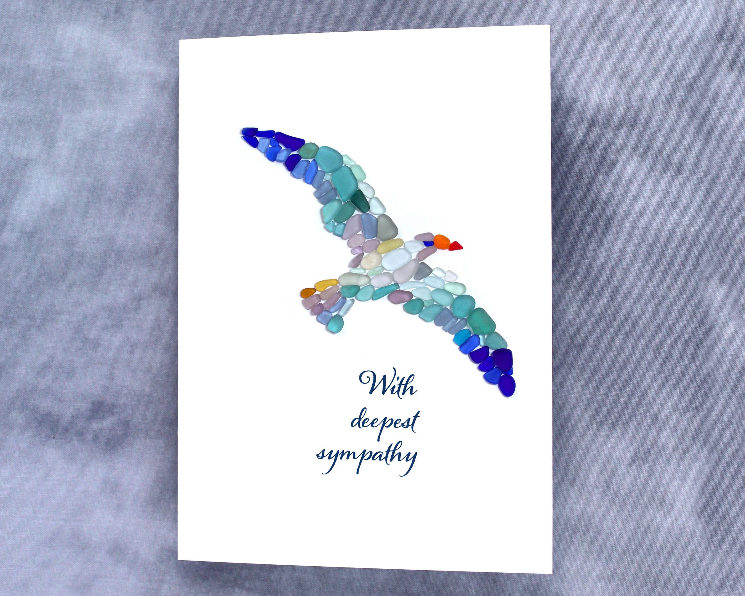 Beachcombing / Etched by the Sea - Vente Carte de condoléances - Carte d'albatros en verre de mer avec sympathie profonde1