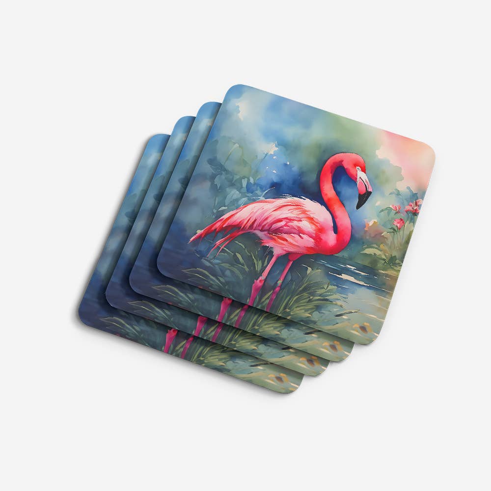 Caroline's Treasures – wholesale Coasters – Flamingo Foam Coaster Set  DAC28592