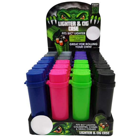 Novelty Brands - Wholesale Humidor/Cigar Accessory - Smokezilla Lighter & Cigarette Flip Top Case Assortment3