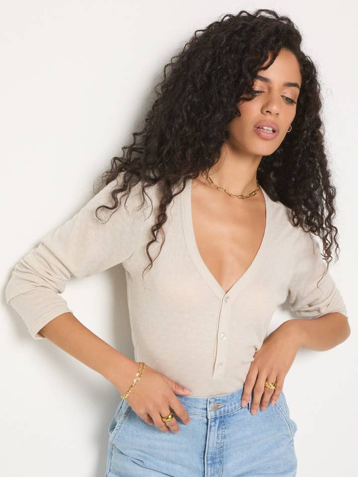 Seventy Eight and Sunny - Wholesale Knit Top - Women's - Vista Pointelle Henley Top
