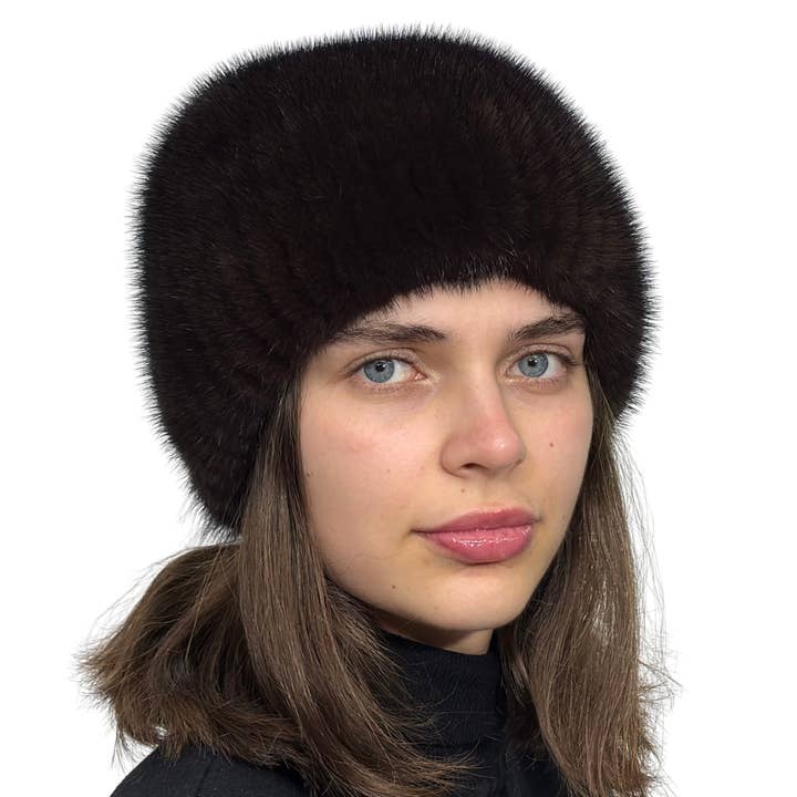 Chapéu de Pele de Vison Feminino de Inverno Estilo Gorro por atacado de FurStyleUa