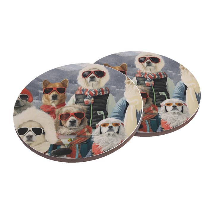 Toss Designs - Wholesale Coasters - Ceramic Coasters (Set of 4) - Martini Dogs