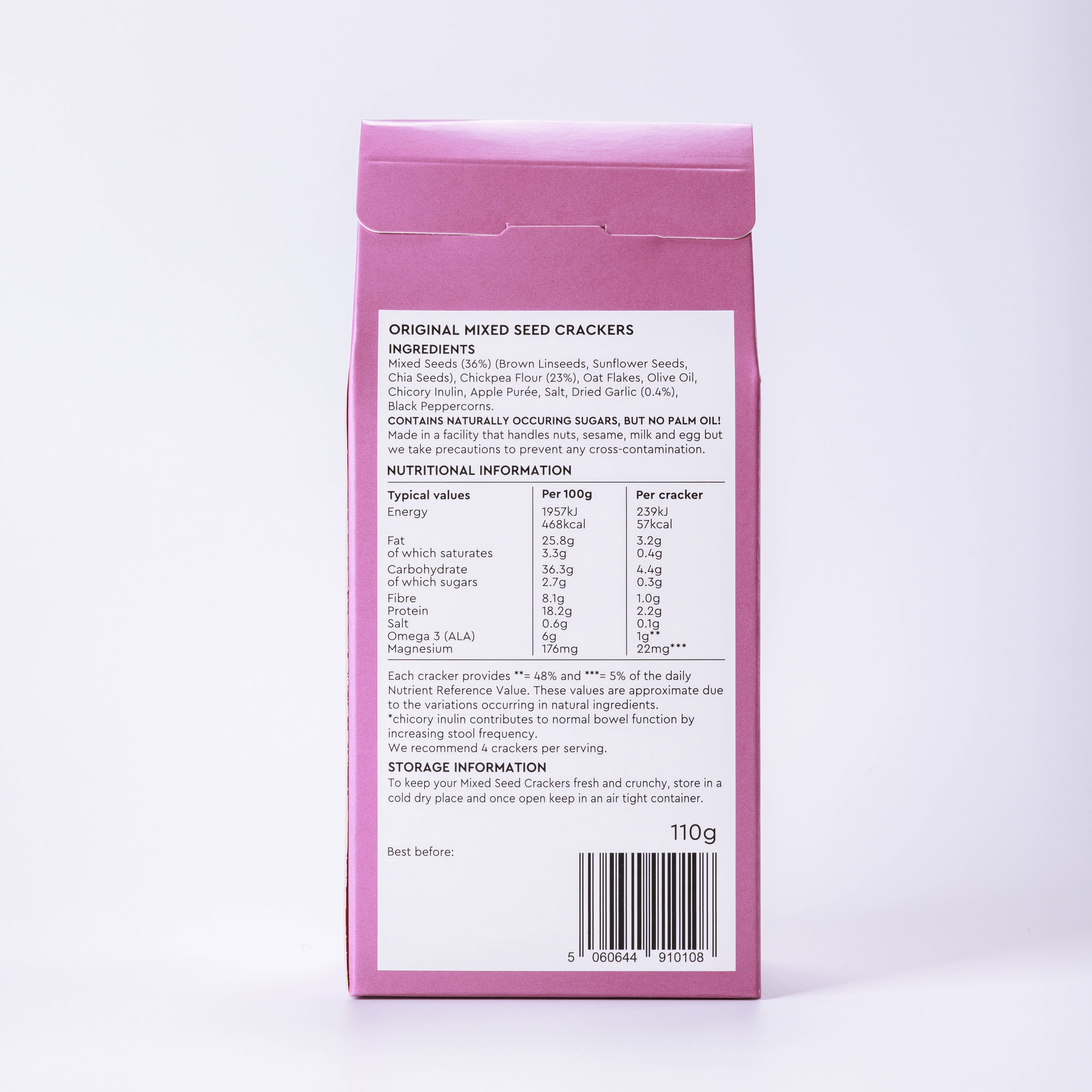 Pep & Lekker - Vente Biscuit salé - Crackers aux graines sans gluten, originaux et sains (110g) (x8)4