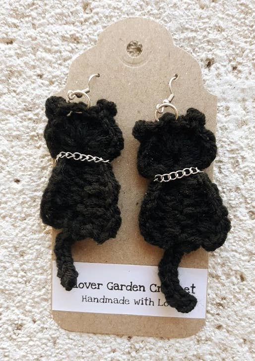 Clover Garden Crafts - Wholesale Dangle Earrings - Crochet Cat or Fat Bottomed Kitten Kitty Earrings 8