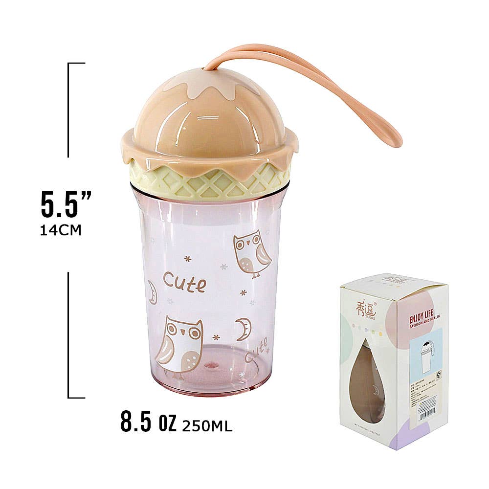 Sensibling Corp. – Garrafa de água por atacado – 12PCS - Garrafas de Água em Forma de Cone de Gelado com Estampa Animal1