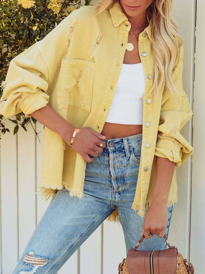 HIDDENBRAND - Wholesale Denim Jacket - Women's - Solid Denim Jacket