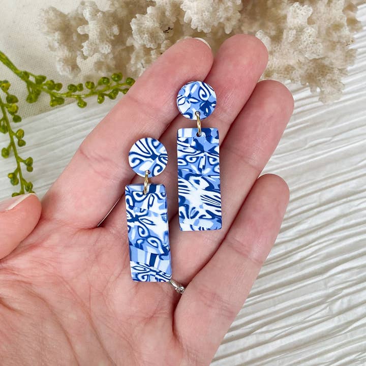 Rita Earrings in Mykonos for wholesale by Crescent City Clay