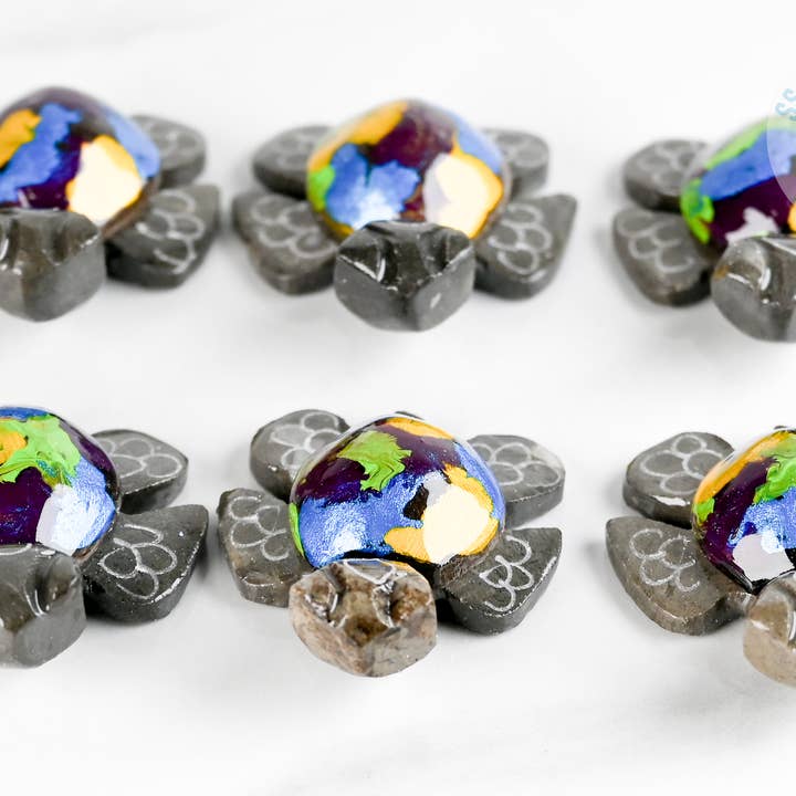 Camuflaje Metálico de Mármol Tortuga 1.5" para venta al por mayor de SS handcrafted Art