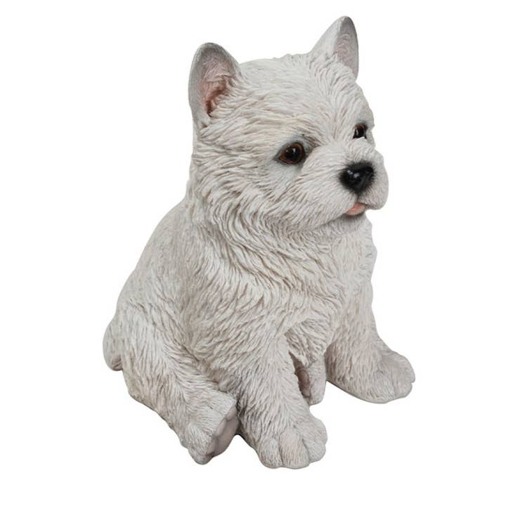 Hi-Line Gift Ltd. - Wholesale Outdoor Ornament/Decor - Pet Pals: White Terrier Puppy Statue4