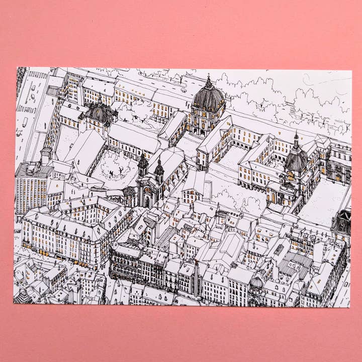 Golden Hotel Dieu for wholesale by EMILIE ETTORI ILLUSTRATION