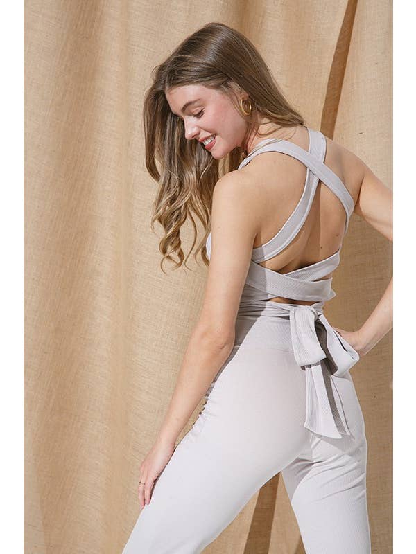 ILLA ILLA - Wholesale Knit Top - Women's - Ribbed Cut Out Back Top1