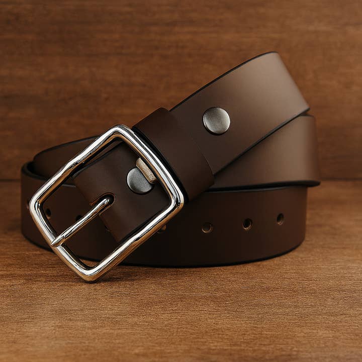 TLG Canada - Wholesale Belt - Men's - Genuine Leather Belt | Rich Brown | Thick 4mm6