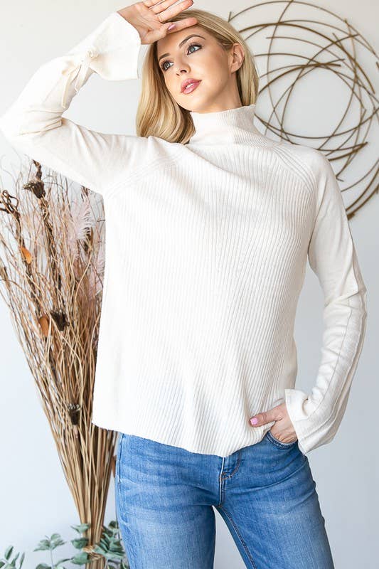 HEIMISH - Vendita all'ingrosso Top in maglia - Donna - LP137 COLLO ALTO MANICA LUNGA CON DETTAGLIO FIOCCO8