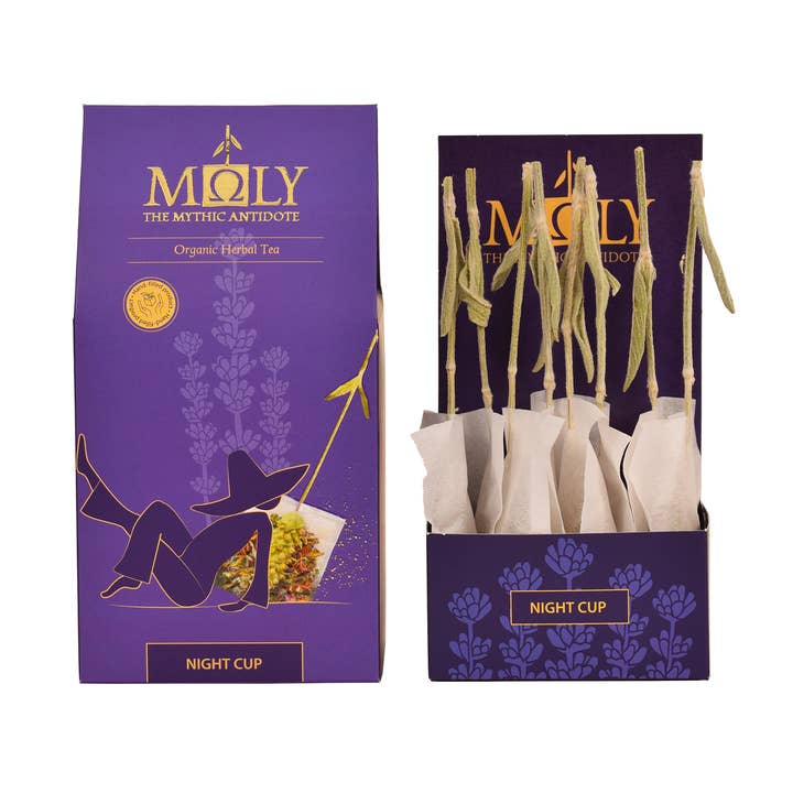 Organic Herbal Tea <Night cup>/tea bag with real herbal stem for wholesale by Moly the mythic antidote