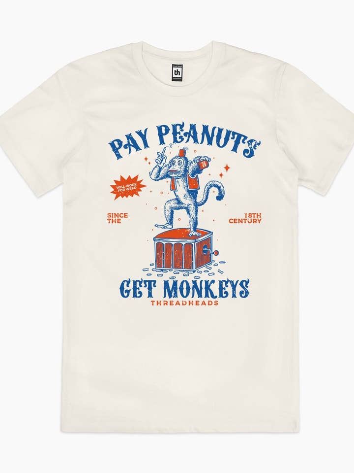 Camiseta Pay Peanuts Get Monkeys por atacado de Threadheads