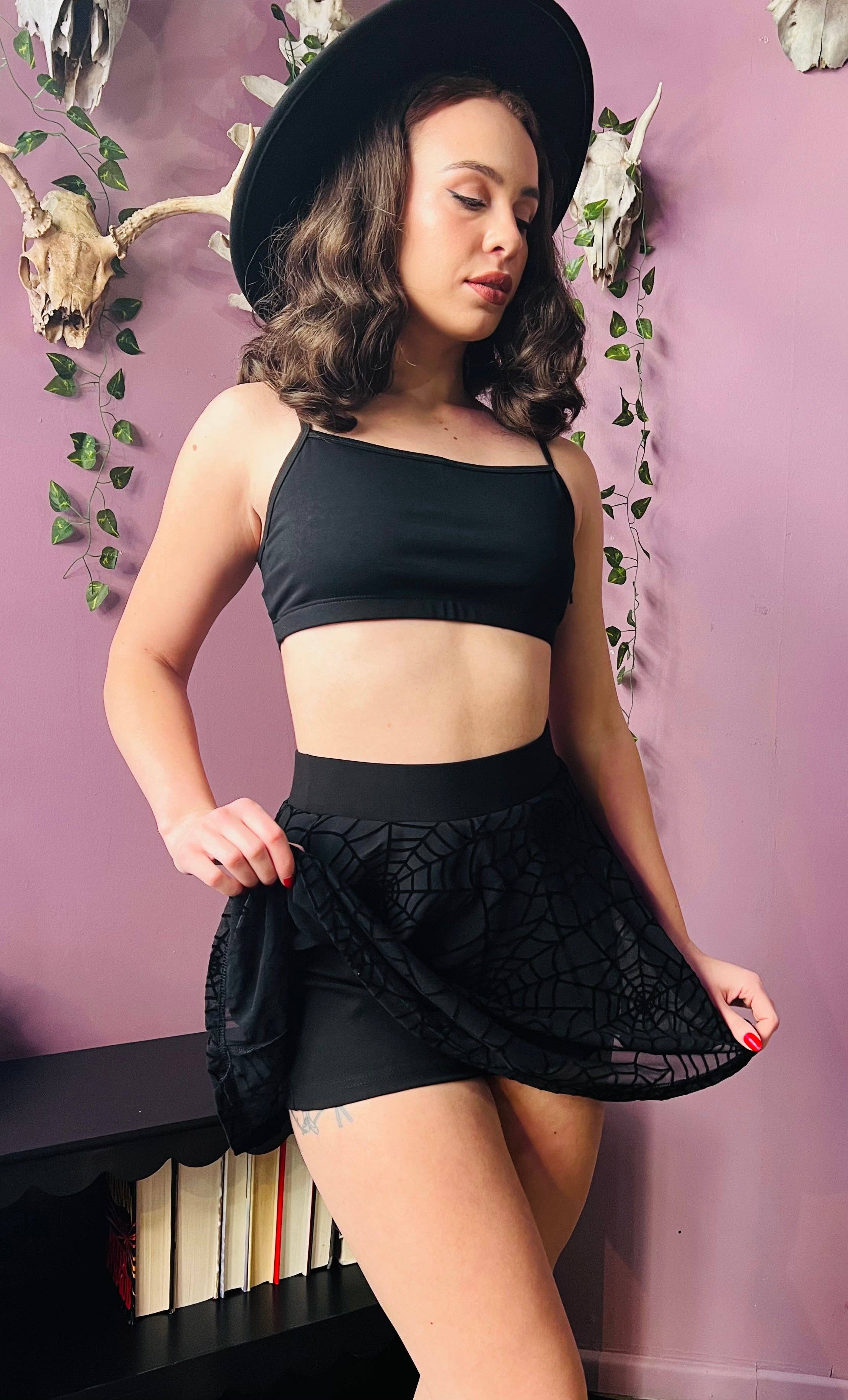 Witchwood Bags - Wholesale Skort - Women's - The Morbid Mini Skort - WEBS - READY TO SHIP4