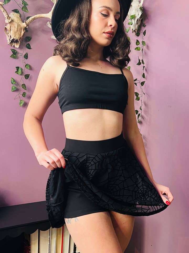 Witchwood Bags - Wholesale Skort - Women's - The Morbid Mini Skort - WEBS - READY TO SHIP4