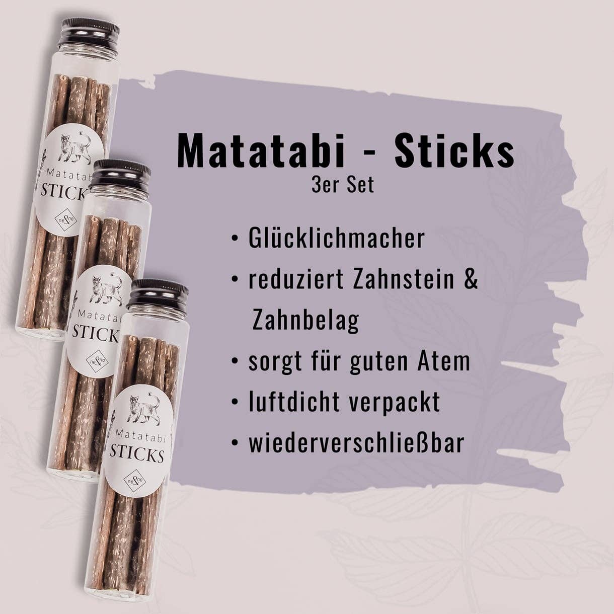 ne&no – Engroshandel Legetøj - Kat – ne&no® Matatabi pinde til katte - sæt med 3 - i gaveæske9