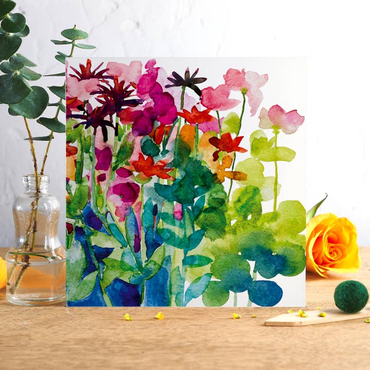 June Floral Greetings Card for wholesale by Diana Fegredo Studio