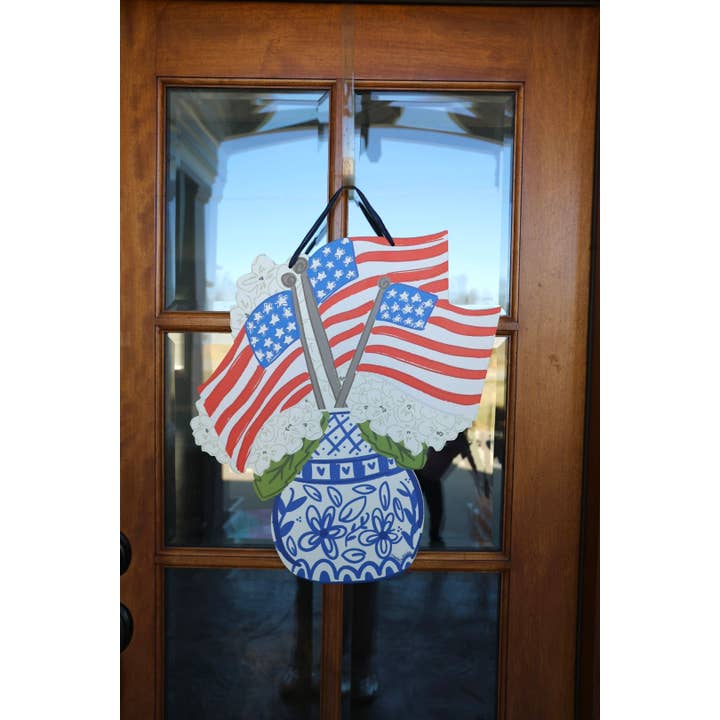 Chinoiserie Flags Doorhanger for wholesale by Doodles By Rebekah