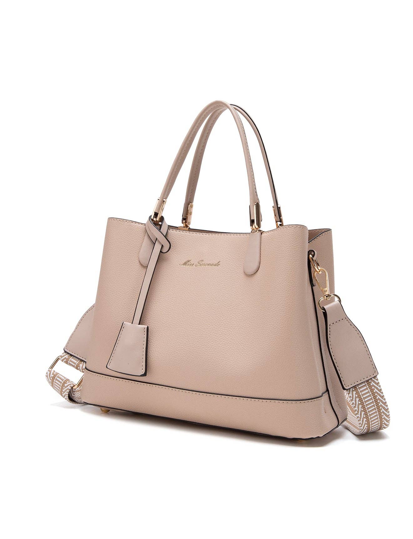 Serenade Beverly Hills Collection - Wholesale Top handle bag – women's - AINSLEY VEGAN TRIPLE COMPARTMENT BAG- XB-2338-TAUPE1