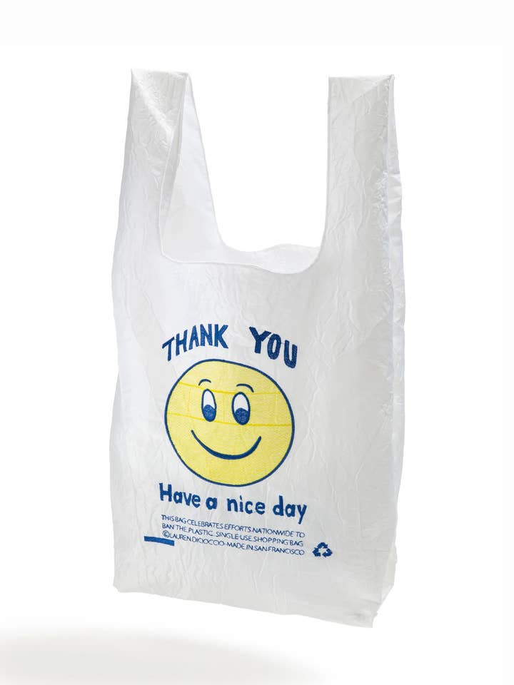 Thank You Tote // Smile On White // Lauren DiCioccio for wholesale by OPEN EDITIONS