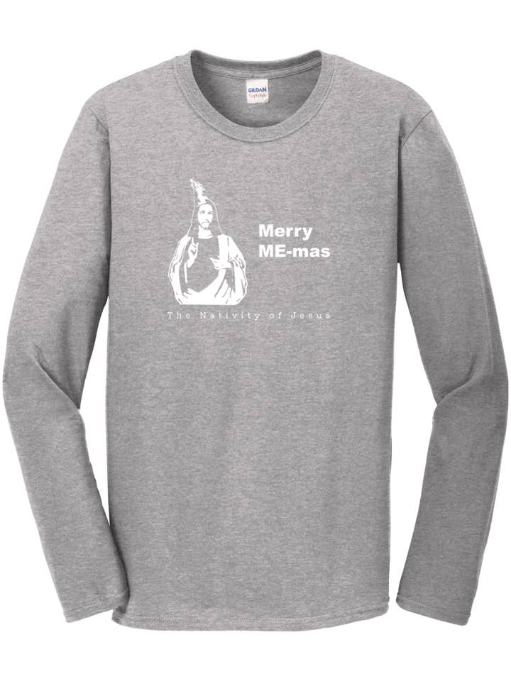 Sock Religious - Wholesale Screen Printed T-Shirt - Unisex - Merry ME-mas - The Nativity of Jesus Long Sleeve5