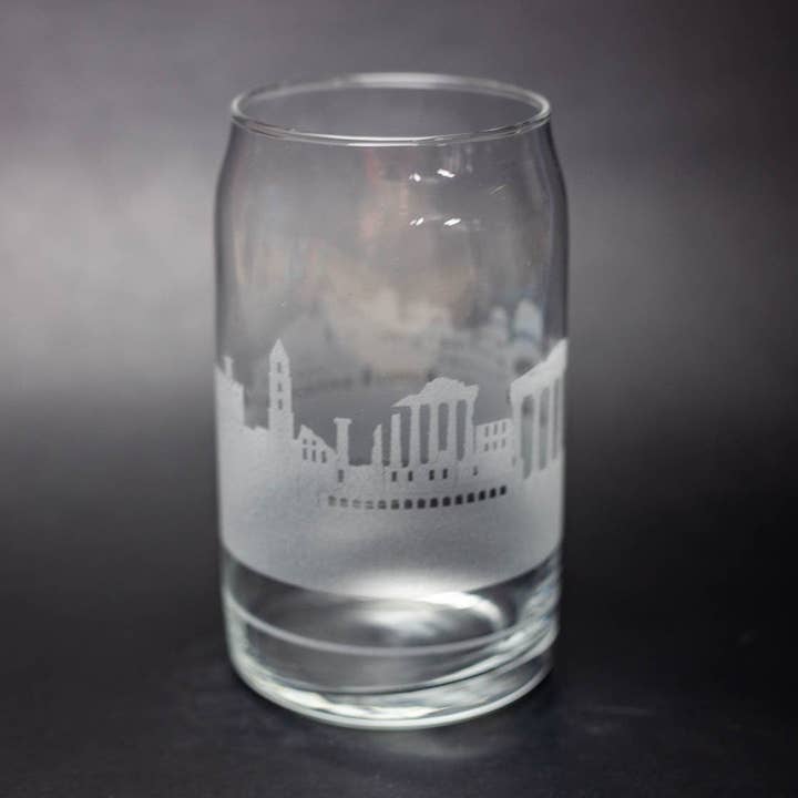 Athens, Greece Skyline Glass Can Iced Coffee Cup for wholesale by Urban & Etched