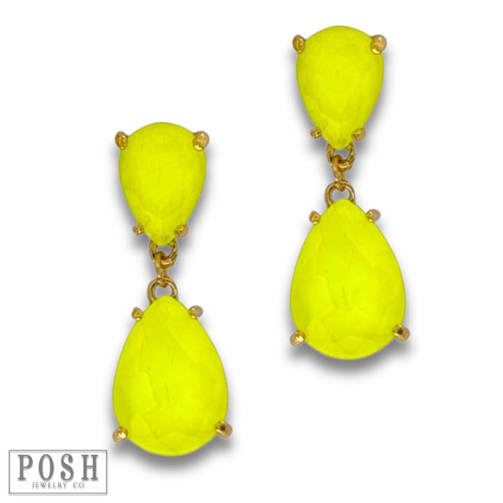 Neon rhinestone earring for wholesale by Pink Panache Brands
