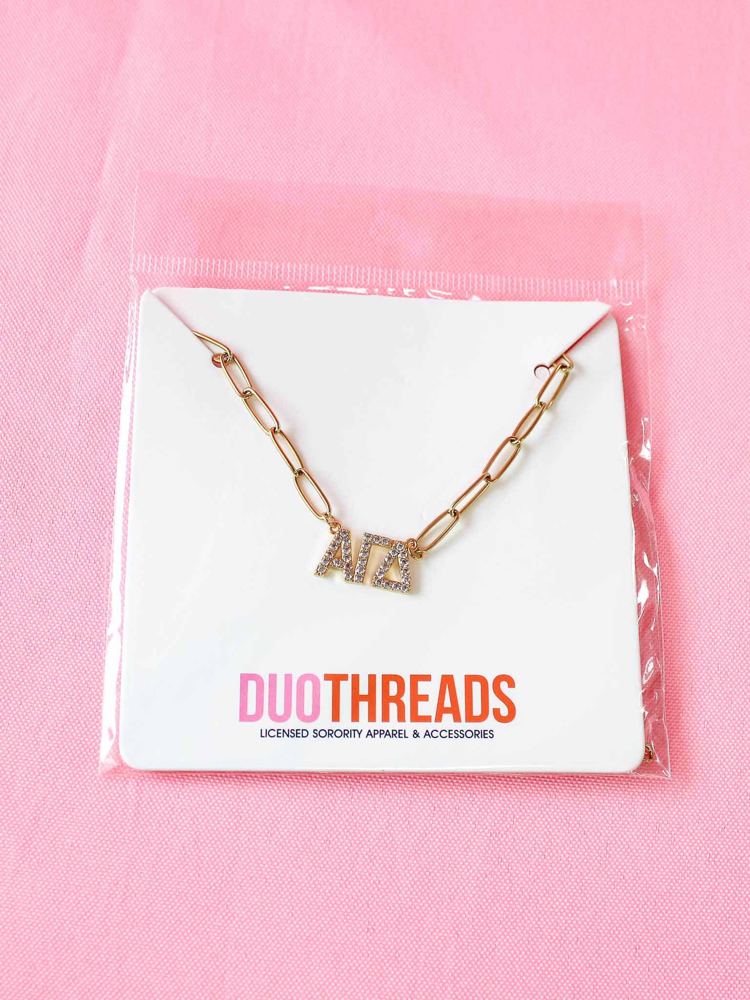 Duo Threads - Wholesale Pendant/Charm Necklace - Rhinestone Sorority Necklace3