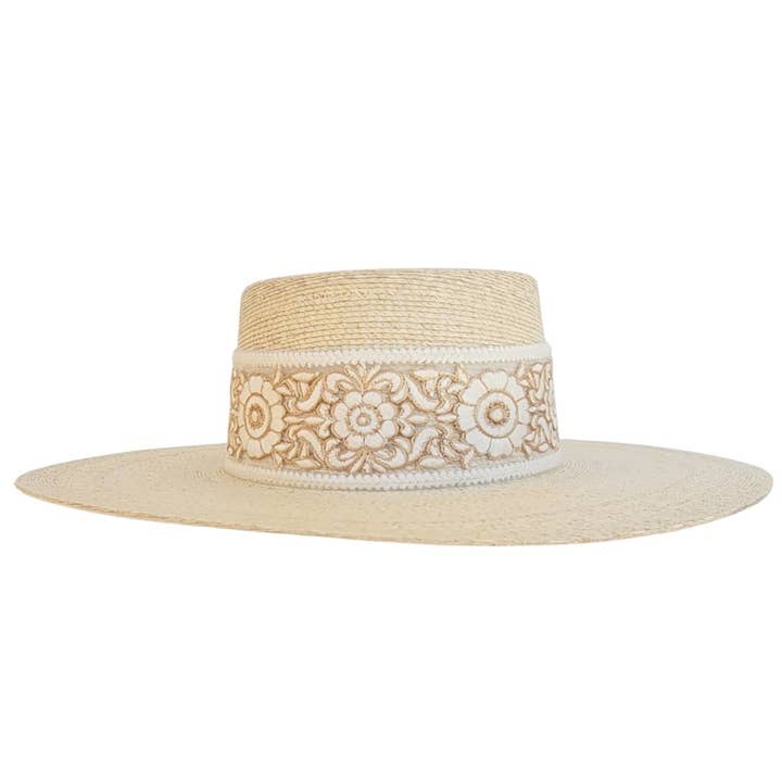 Cappello in paglia da donna Jimi Boater per la vendita all'ingrosso da parte di PETRA SAVAGE