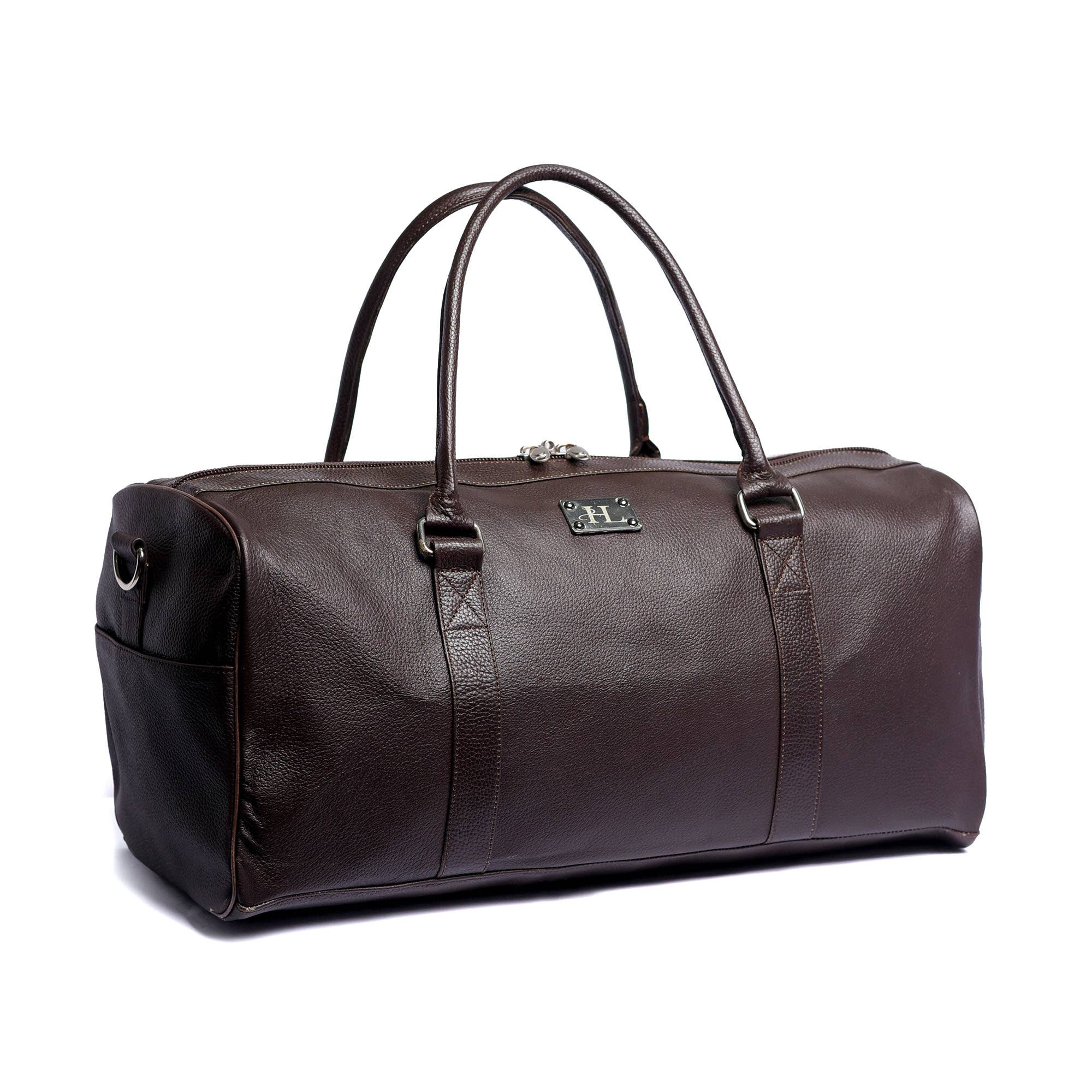 Hammi Leathers - Wholesale Weekender Bag - Unisex - Brown Milt Leather Duffle Bag – Durable & Stylish Weekender1
