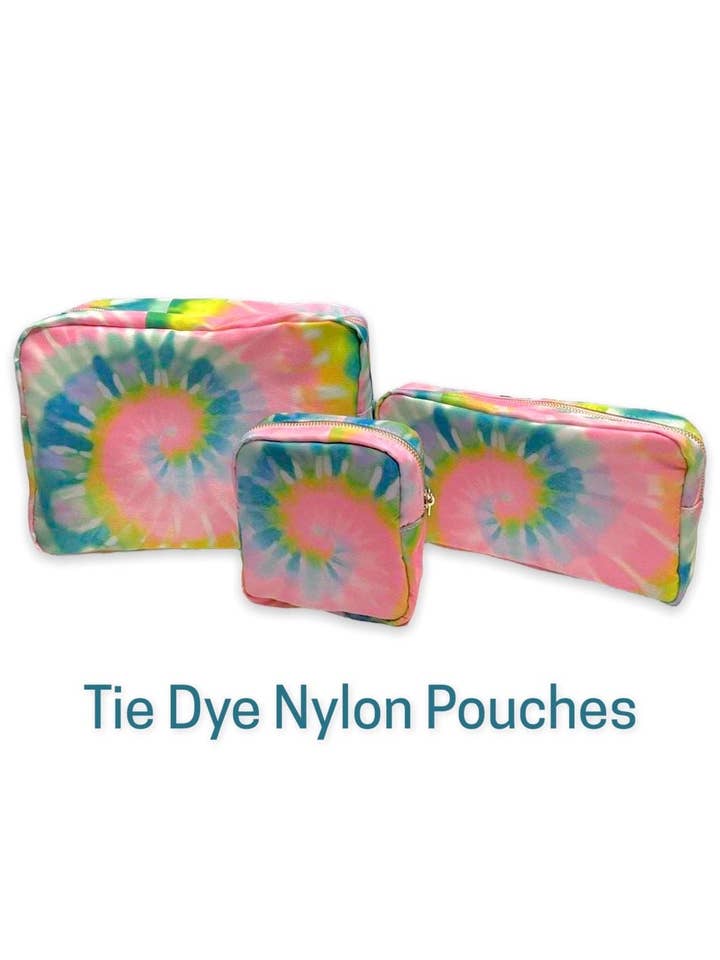 Tie Dye Summer Nylon Cosmetic Bag for wholesale by Social Grace & Company
