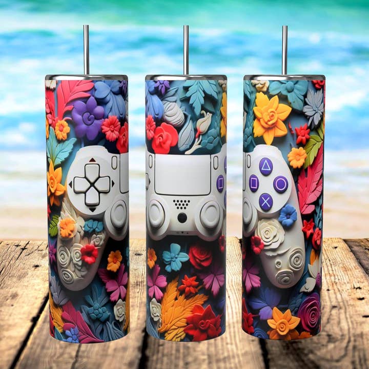 GOBELET 3D GAMER pour la vente par Bull Riders Mama & Co. Tumblers