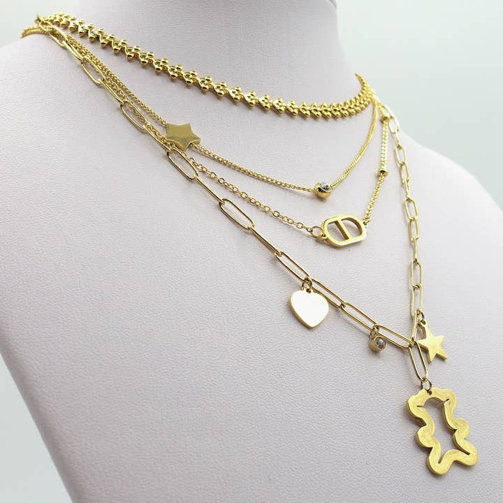 Daemon srls - Wholesale Jewelry Set - ELLIE ~ Set 3 collane abbinate in acciaio inossidabile8