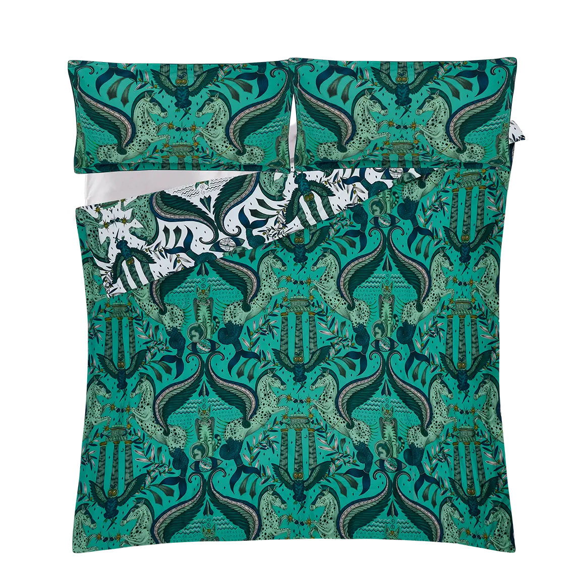 Peacock White Odyssey Bedding Set - UK/EU Sizing for wholesale on Faire23