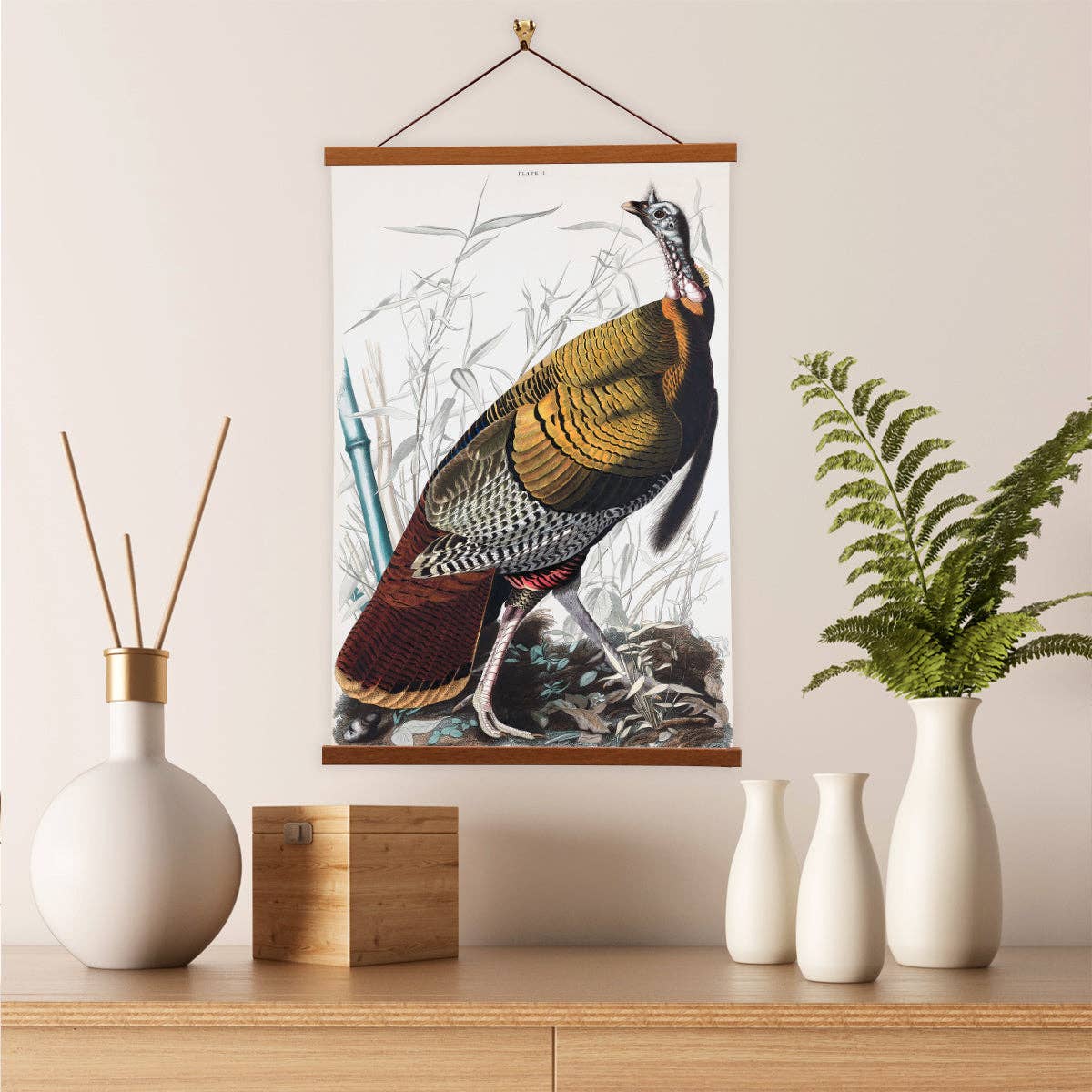 Vintage Banners - Wholesale Art Print - Wild Turkey - James Audubon Framed Wall Art Canvas 2