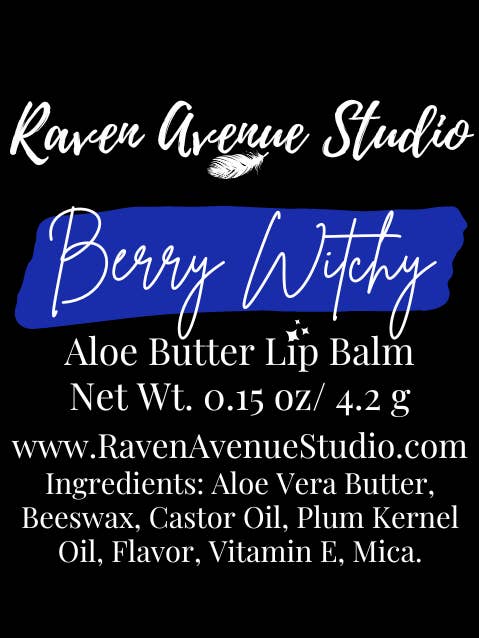 Berry Witchy Aloe Butter Lip Balm - Blueberry for wholesale by Raven Avenue Studio