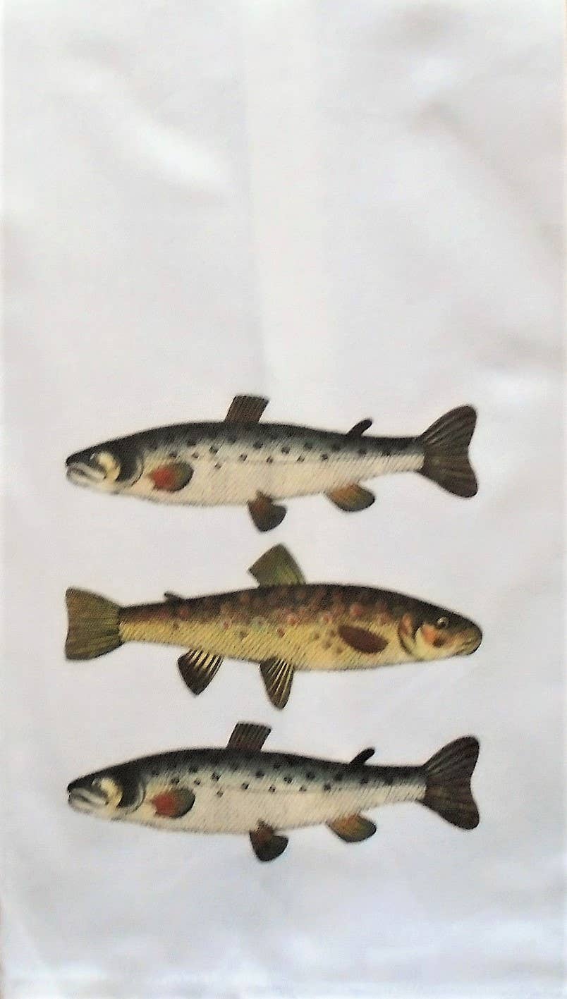 white Animals/Birds/Fish/  Salmon and Trout Hand Towel for wholesale on Faire1