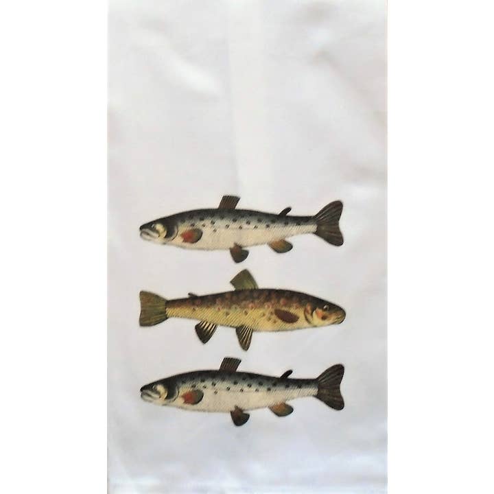 white Animals/Birds/Fish/ Salmon and Trout Hand Towel for wholesale on Faire1