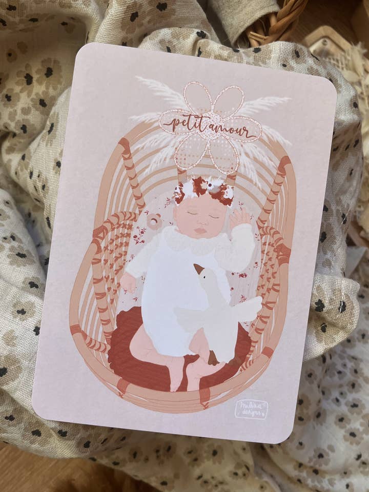 Kinderkaart "Alba" mijn lieve bohemien babykaart voor wholesale door Milina Designs