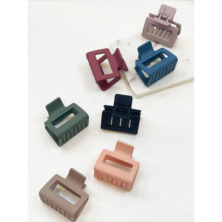 MIX COLOR Medium Matt Cut Out Rectangle Hair Claw for wholesale on Faire