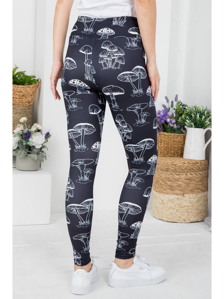 LA Soul - Wholesale Fashion Leggings - Women's - Mushroom Print Legging - Crafted for Durability and Softness