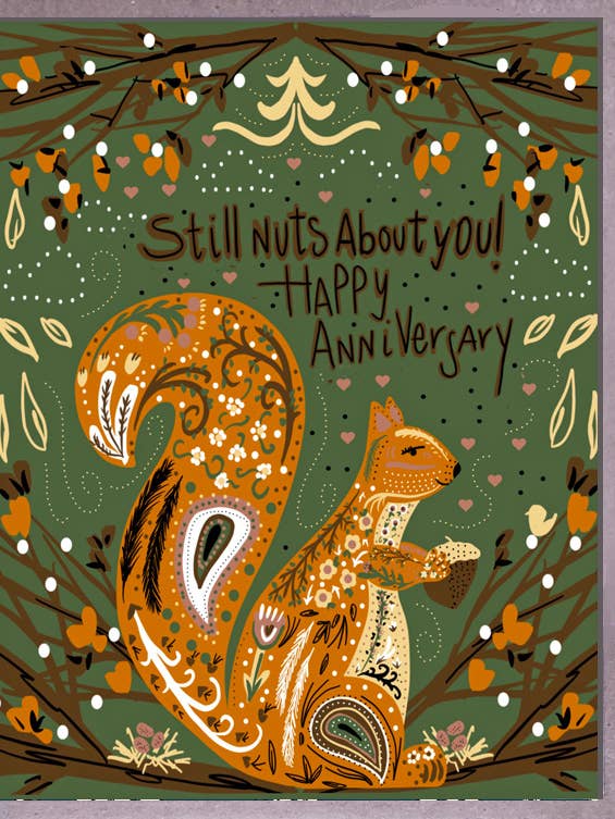 Squirrel. Anniversary. Tracy Brewer for wholesale by Blueberry Road Cards